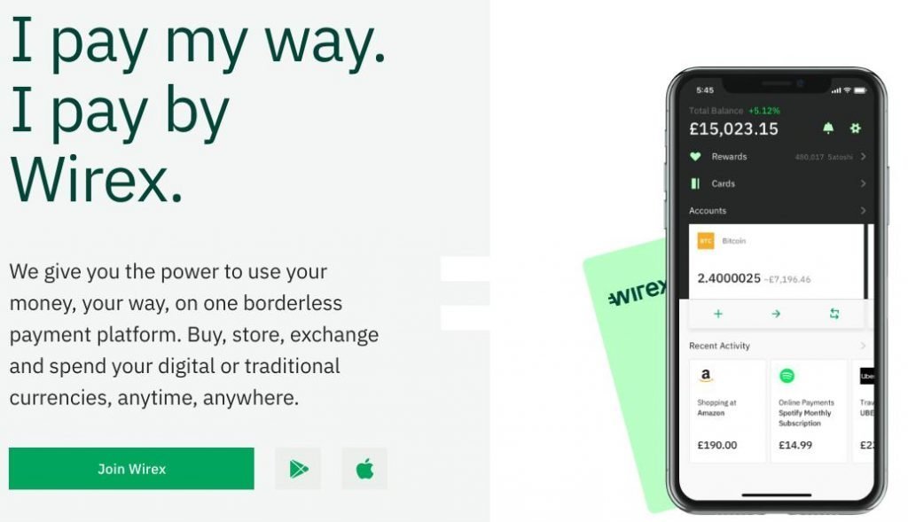 Wirex Cryptocurrency Wallets and Debit card