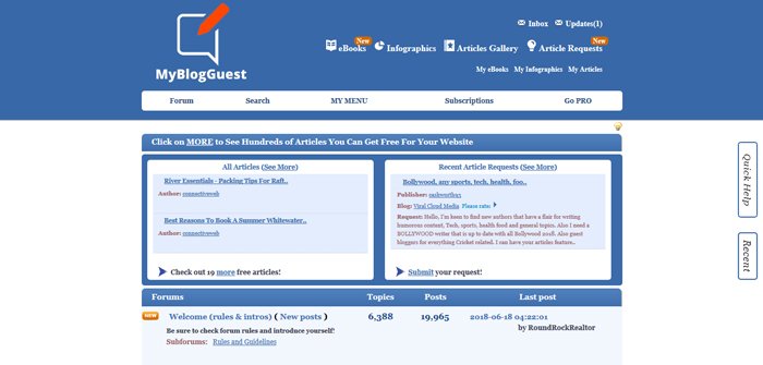 Guest blogging: Looking for guest bloggers or guest post? MyBlogGuest