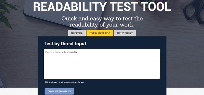 WebFx Free Readability Test Tool