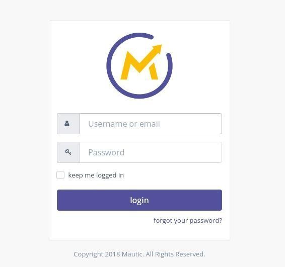 Mautic Free Autoresponder Login Screen