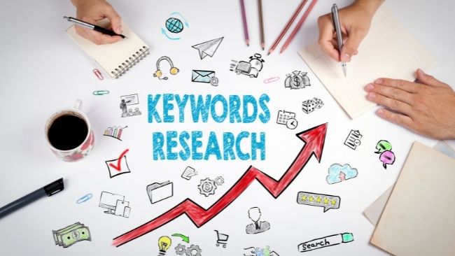 Keywords are words or phrases that people might type into a search engine